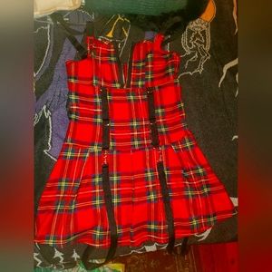 Bondage dress red plaid